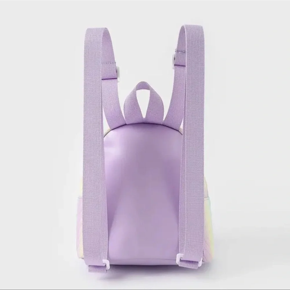 Rainbow Backpack PU Material Pastel Colors Small